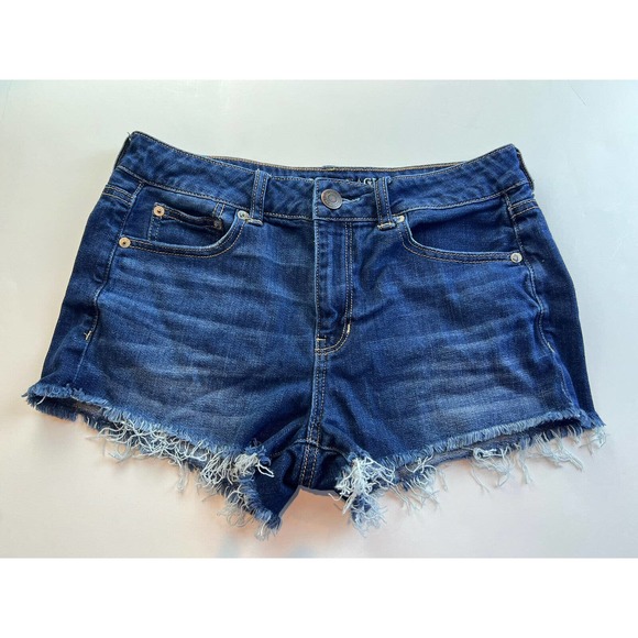 American Eagle Outfitters Pants - American Eagle Tomgirl Shortie Denim Shorts Women 4 Medium Wash Distressed Casua